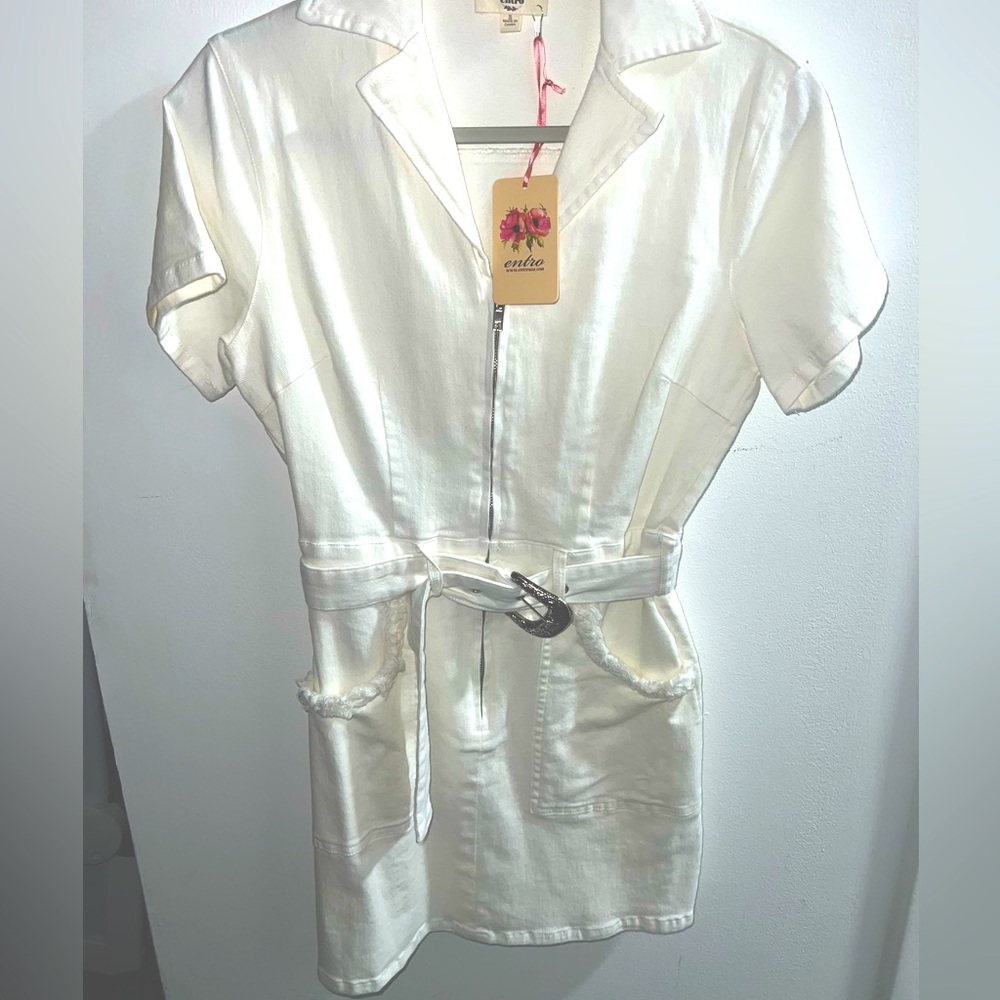 White “denim” western dress